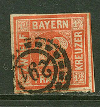 Bavaria Scott 7 4 Margins (1858) Post Office 291 Cat Val $140