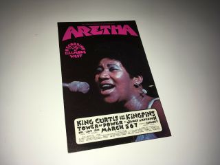 Aretha Franklin Orig Bg Fillmore Concert Handbill Postcard 1971 King Curtis