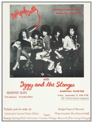 York Dolls - Poster - Johansen Sylvain Thunders - Iggy Pop & Stooges Live 73