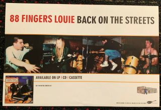88 Fingers Louie Back On The Streets 12x18 Promo Poster Punk Eighty Eight