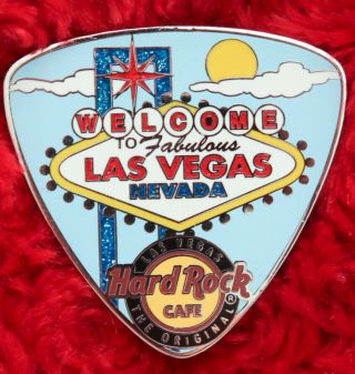 Hard Rock Cafe Pins Las Vegas 3d Guitar Pick Neon Sign Welcome Nevada Fabulous