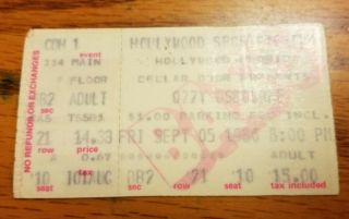 1986 Ozzy Osbourne Sept 5th Hollywood Sportatorium Concert Ticket Stub