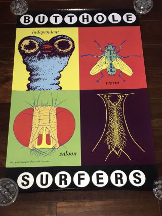 BUTTHOLE SURFERS INDEPENDENT WORM SALOON POSTER 1993 PROMO PROMOTIONAL POSTERS 2