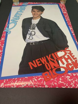 Vintage 1989 80’s Kids On The Block Nkotb Jonathan Knight Poster Funky