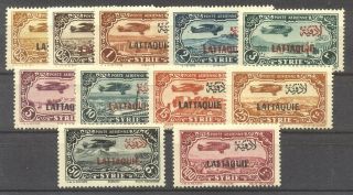 Latakia C1 - 11 - 1931 - 33 Airmail Set ($150)