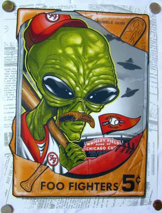 Foo Fighters Concert Poster Wrigley Fields Chicago 2018 / Dave Grohl / 17x13 In