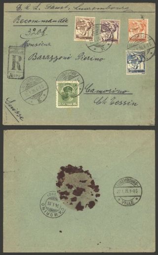 Luxembourg 1926 - Registered Cover To Camorino Switzerland D727