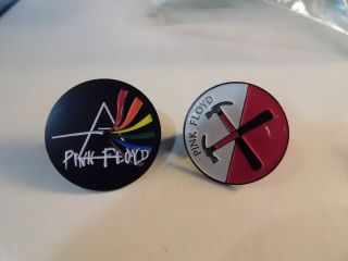Pink Floyd Set Of 2 Pins David Gilmour,  Syd Barrett,  Roger Waters Bx