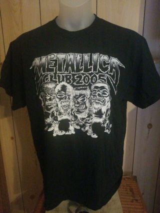 Metallica Club 2005 T Shirt Large Vintage Monsters Black