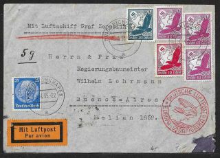 Zeppelin Germany To Argentina Air Mail Cover 1935