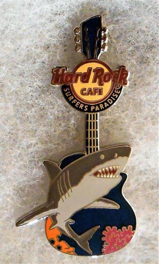 Hard Rock Cafe Surfers Paradise Great White Shark Guitar Pin 86774
