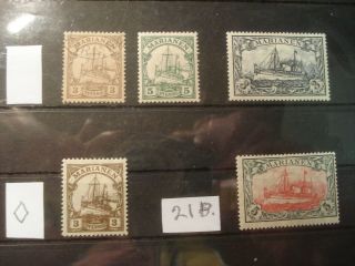 German Marianen Stamps No Cancels 1901 - 1919 Varieties Mh Mariana Islands 5m