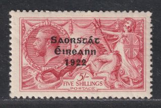 Ireland Sg 65 Scott 57 F/vf Mh 5/ - Seahorse 1922 Thom Overprint Scv $90
