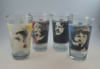The Beatles Collectors Pint Glass Set Of 4 By Apple Corp 2011 Made By Icup Usa.