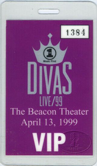 Elton John Vh1 Divas 1999 Laminated Backstage Pass