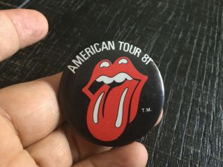 Vintage 1981 The Rolling Stones American Tour Pinback Pin Button Collectible