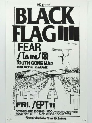 Black Flag Fear Stains At Devonshire Downs In La Punk Rock Concert Poster