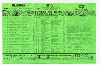 13q Wktq Pittsburgh Vintage November 8 1975 Music Survey Jefferson Starship 1