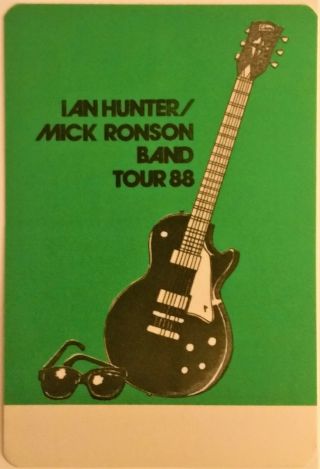 Ian Hunter & Mick Ronson - 1988 Satin Backstage Pass - (mott The Hoople)