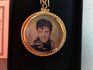 - Elvis Presley Colourised Us Half Dollar Coin Pendant With Certificate.
