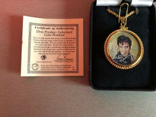 - Elvis Presley colourised US Half Dollar Coin Pendant with certificate. 2