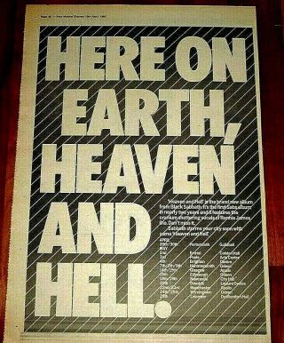 Black Sabbath Heaven & Hell Tour 80 Full Page Press Advert Poster Size 37/26cm