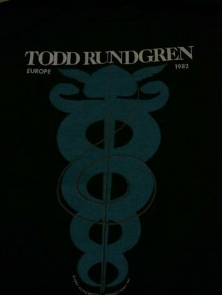 Todd Rundgren Tour T Shirt 1982 Europe Official T Shirt Black Small
