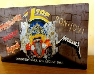 Zz Top - 1985 - Monsters Of Rock Castle Donington - Metallica - Bon Jovi - Metal Sign