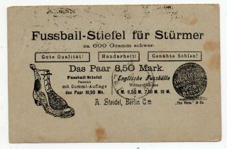 1900´s Germany Football Soccer Shoes Advertising Cover Stationery,  Wow