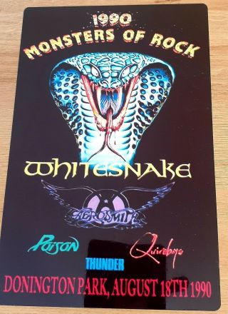 Whitesnake Aerosmth Monsters Of Rock Castle Donington 1990 8x12 Inch Metal Sign
