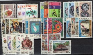 7.  21.  Cyprus,  1972 &1973 Specimen Complete Years,  Mnh,  Europa,  Coins,  Maps,  Very Fine