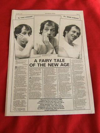 Dire Straits Mark Knopfler 1978 Music Press Interview Article Clipping