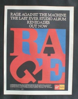 Rage Against The Machine - Renegades UK Press Advert 2000 2