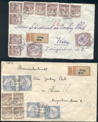 Hungary 1923 Two Registered Covers With Madonna & Multi Franking,  Quite