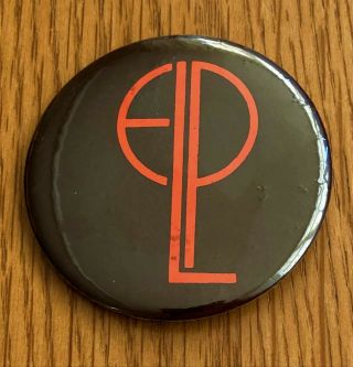 Elp Emerson Lake & Palmer Large Vintage Metal Pin Badge From The 1970 