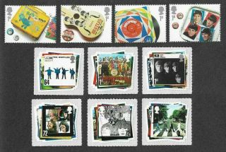 The Beatles Set Of 10 Mnh Postage Stamps - 2007 Royal Mail Complete Set
