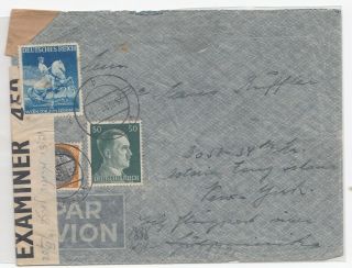 Germany Austria Old Airmail Cover Sent To Usa From Wien 1941 Ww2 Censor Jewish