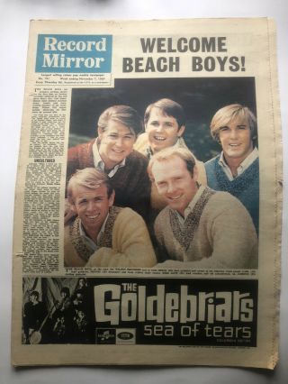 Record Mirror Nov 7th 1964 Beach Boys,  Cliff Bennett,  Elvis Presley,  Ex