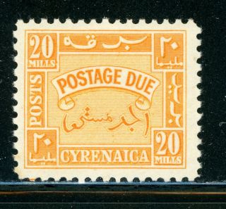 Cyrenaica Mh Selections: Scott J5 20m Orange Yellow Postage Due 1950 Cv$77,