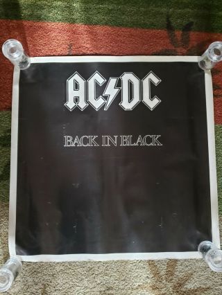 Ac/dc 1980 Back In Black Square Promo Poster - 41 Years Old Now