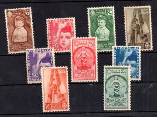 Italy 1937 Child Welfare Part Set Sg490 - 498 Cat Val £110 Ws19791