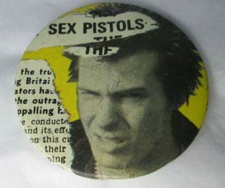 Sex Pistols Sid Vicious Vintage 1970s Large 62mm Badge Pin Button Punk Wave