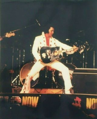Elvis Presley Vintage 8x10 Photo On Stage In Concert Elvis Now