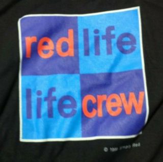 Simply Red Red Life Life Crew Vintage 1990s T Shirt Unworn Xl Extra Large Black