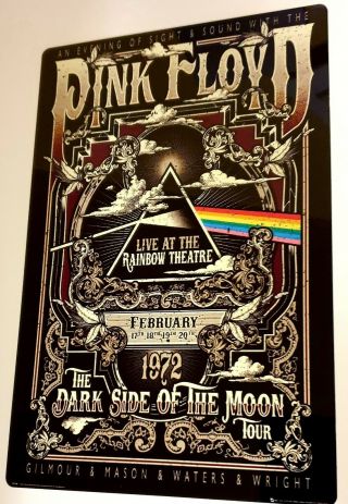 PINK FLOYD - LIVE AT THE RAINBOW THEATRE 1972 12x8 METAL SIGN 3