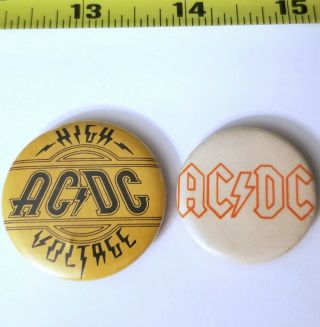 Ac/dc 2 Button Vintage High Voltage Metal Rock Acdc Pin Hypebeast Fashion Poster