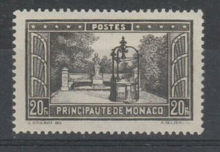 Monaco 1933 20 Fr Black Mh,  Sg 142 Cat £250