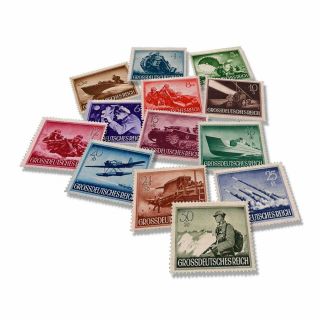 World War Ii - Germany,  13 Nazi Stamps - Wehrmacht 1944