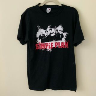 Simple Plan Us Tour 2005 Fruit Of The Loom T - Shirt Black Size Medium Graphics
