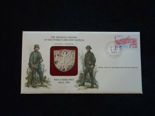 France 1983 Cover With Sterling Silver Medal.  Battle Of Belleau Wood 1918 Ww1